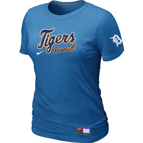 Detroit Tigers Nike Womens Short Sleeve Practice T Shirt L-blue