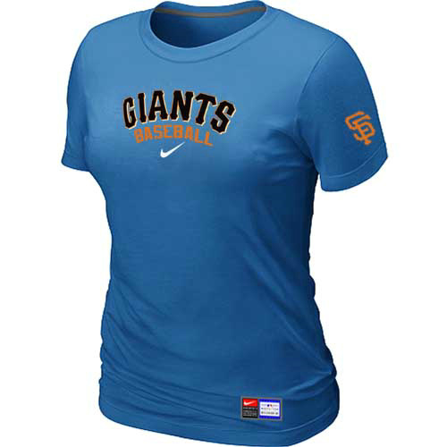 MLB San Francisco Giants Heathered Nike Womens Blended T Shirt L-blue