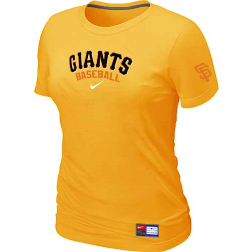 MLB San Francisco Giants Heathered Nike Womens Blended T Shirt Yellow