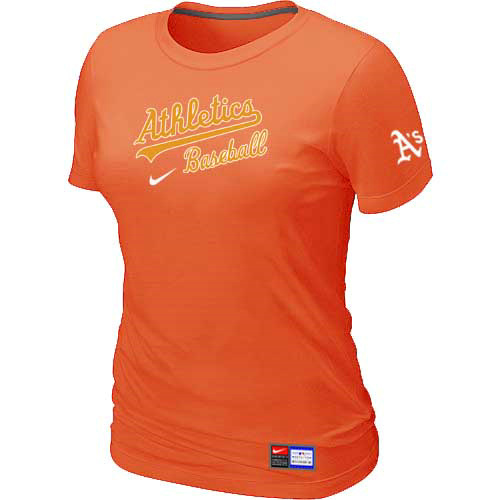 Oakland Athletics Nike Womens Short Sleeve Practice T-Shirt Orange