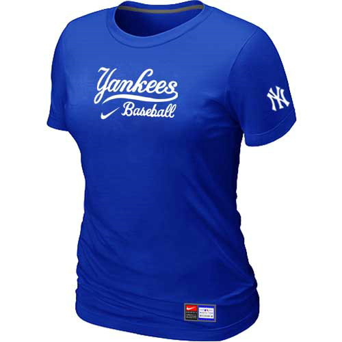 MLB New York Yankees Heathered Nike Womens Blended T Shirt Blue
