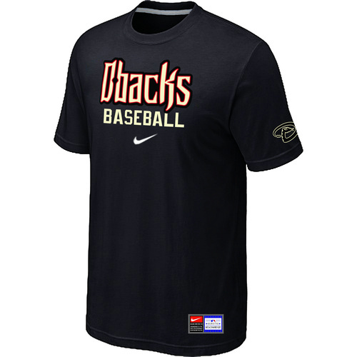 Arizona Diamondbacks Crimson Nike Short Sleeve Practice T-Shirt Black