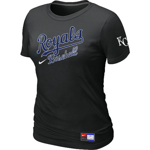 MLB Kansas City Royals Nike Womens Short Sleeve Practice T Shirt Black