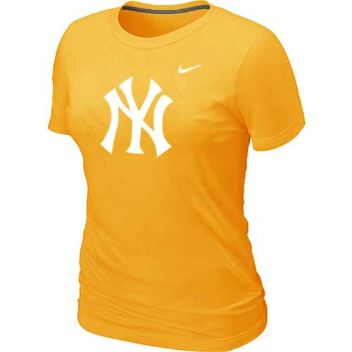 MLB New York Yankees Heathered Nike Womens Blended T Shirt Yellow