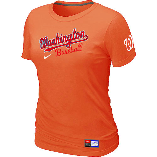 MLB Washington Nationals Nike Womens Short Sleeve Practice T Shirt Orange