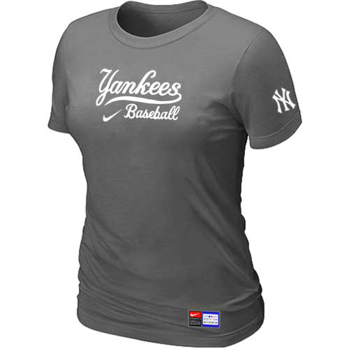 MLB New York Yankees Heathered Nike Womens Blended T Shirt D-Grey 