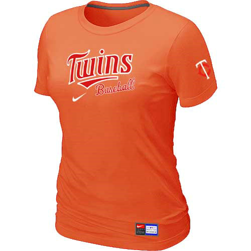Minnesota Twins Nike Womens Short Sleeve Practice T Shirt Orange 