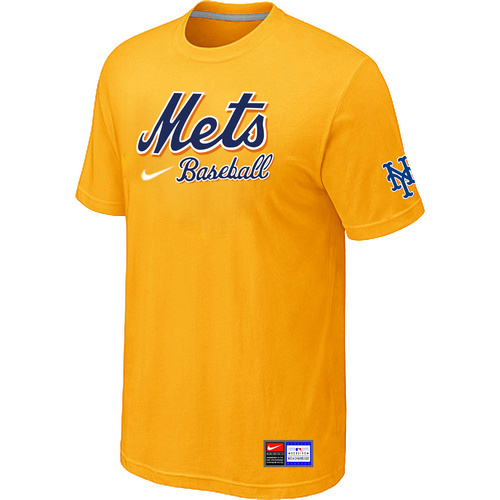 New York Mets Nike Short Sleeve Practice T-Shirt Yellow