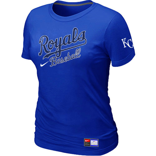 MLB Kansas City Royals Nike Womens Short Sleeve Practice T Shirt Blue