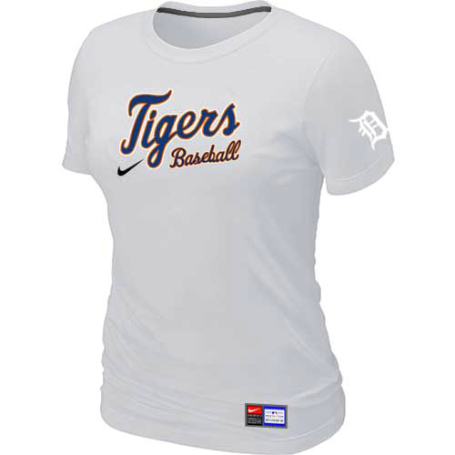 Detroit Tigers Nike Womens Short Sleeve Practice T Shirt White Detroit Tigers Nike Womens Short Sleeve Practice T Shirt 