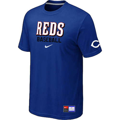 Cincinnati Reds Nike Short Sleeve Practice T-Shirt Blue