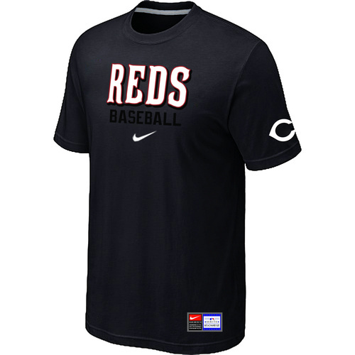 Cincinnati Reds Nike Short Sleeve Practice T-Shirt Black