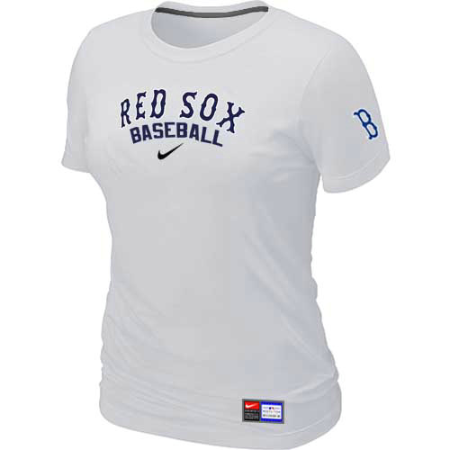 Boston Red Sox Nike Womens Short Sleeve Practice T-Shirt White