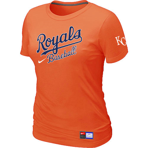 MLB Kansas City Royals Nike Womens Short Sleeve Practice T Shirt Orange
