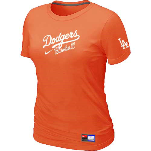 Los Angeles Dodgers Nike Womens Short Sleeve Practice T Shirt Orange 