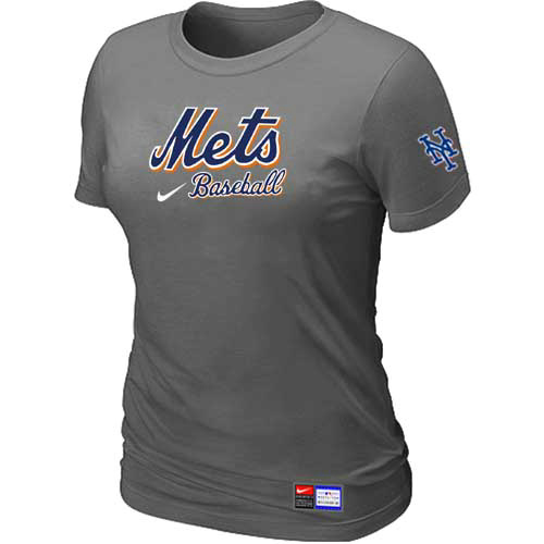 New York Mets Nike Womens Short Sleeve Practice T Shirt D-Grey 