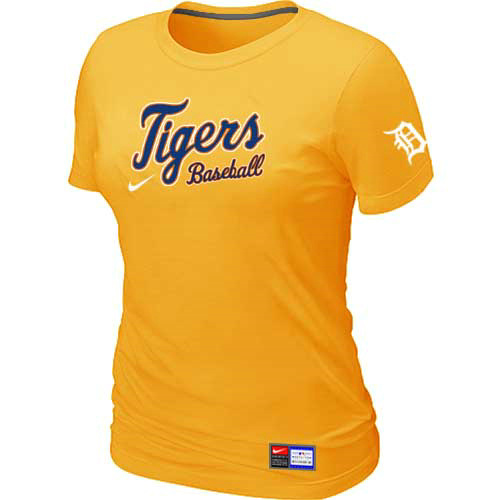 Detroit Tigers Nike Womens Short Sleeve Practice T Shirt Yellow