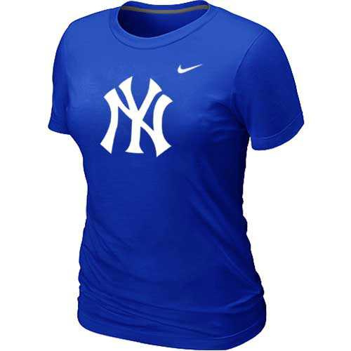MLB New York Yankees Heathered Nike Womens Blended T Shirt Blue 