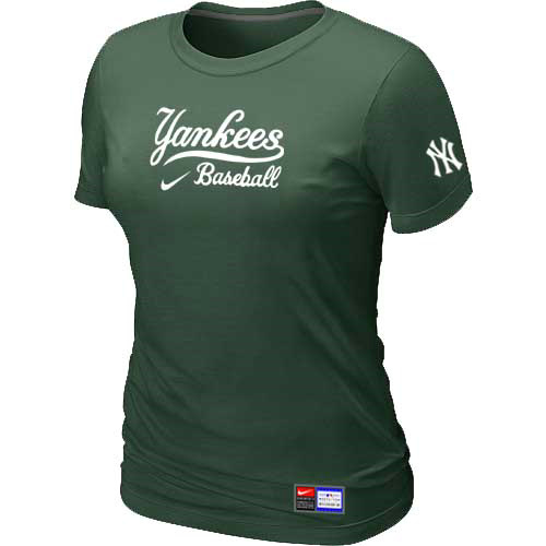 MLB New York Yankees Heathered Nike Womens Blended T Shirt D-Green