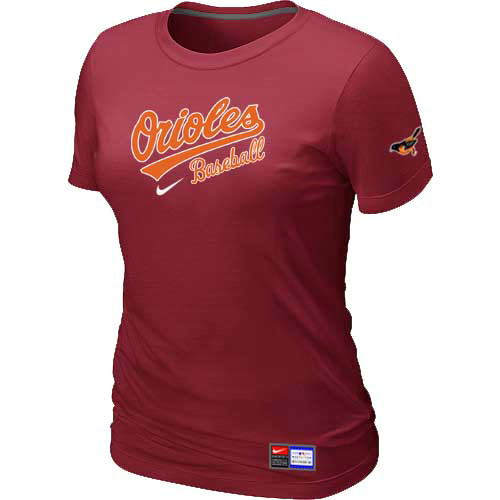 Baltimore Orioles Nike Womens Short Sleeve Practice T-Shirt Red