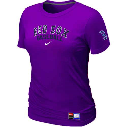 Boston Red Sox Nike Womens Short Sleeve Practice T-Shirt Purple