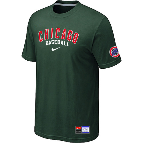 Chicago Cubs Nike Heathered Club Logo TShirt D.Green