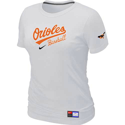 Baltimore Orioles Nike Womens Short Sleeve Practice T-Shirt White