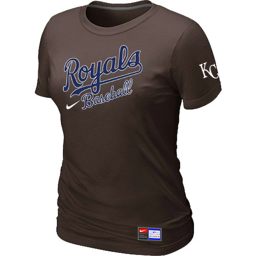 MLB Kansas City Royals Nike Womens Short Sleeve Practice T Shirt Brown