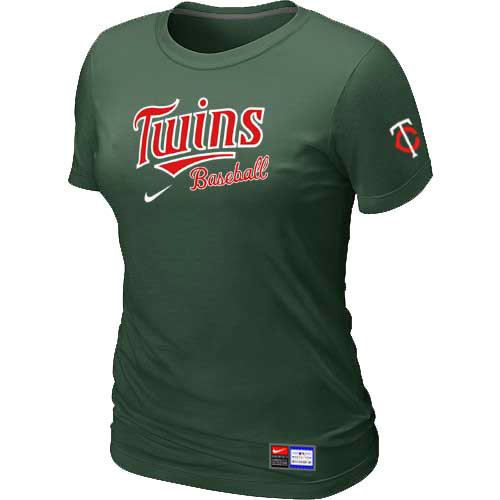 Minnesota Twins Nike Womens Short Sleeve Practice T Shirt D-Green 