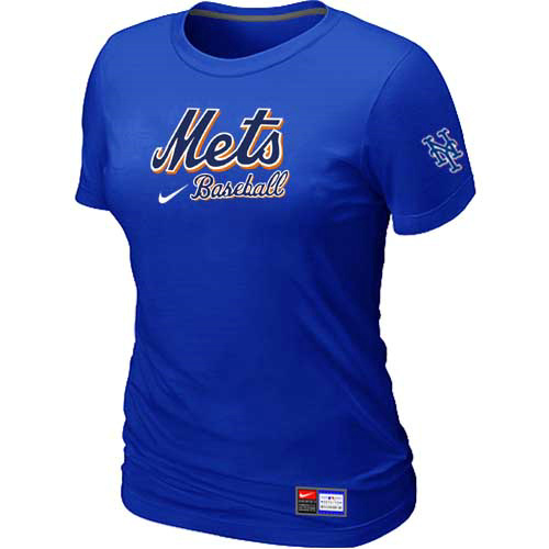 New York Mets Nike Womens Short Sleeve Practice T Shirt Blue 