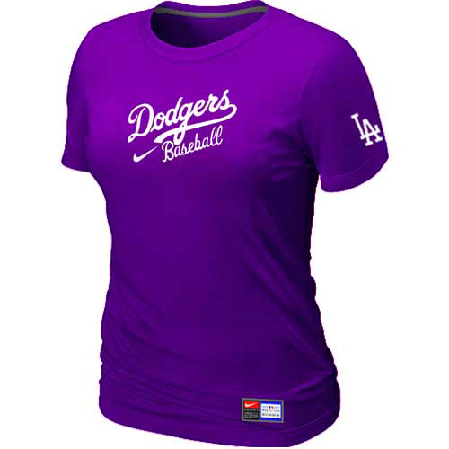 Los Angeles Dodgers Nike Womens Short Sleeve Practice T Shirt Purple 