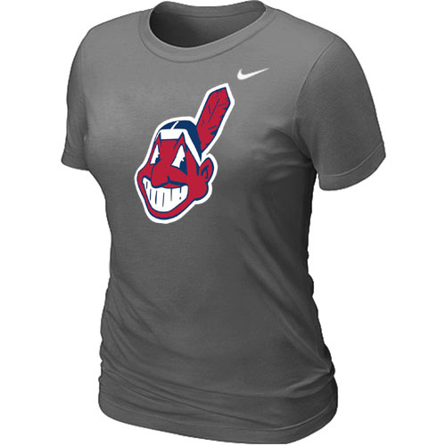 MLB Cleveland Indians Heathered Nike Blended Womens T Shirt D-Grey