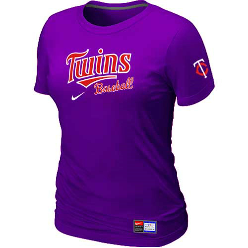 Minnesota Twins Nike Womens Short Sleeve Practice T Shirt Purple 