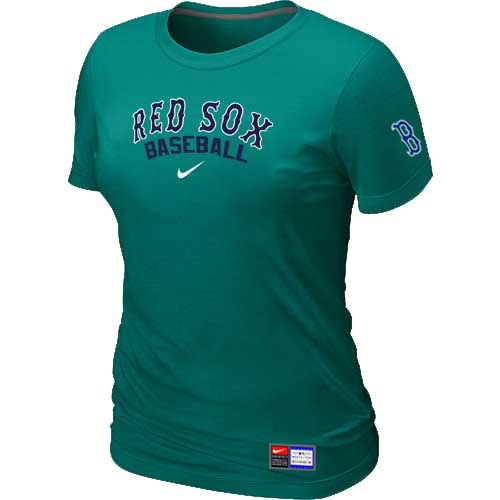 Boston Red Sox Nike Womens Short Sleeve Practice T-Shirt Green