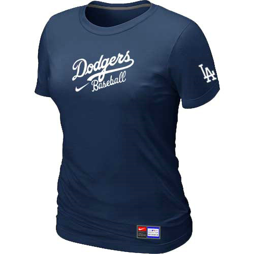 Los Angeles Dodgers Nike Womens Short Sleeve Practice T Shirt D-Blue 