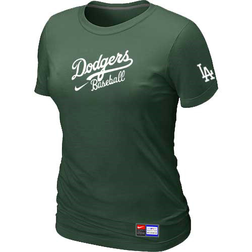 Los Angeles Dodgers Nike Womens Short Sleeve Practice T Shirt D-Green
