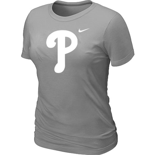 MLB Philadelphia Phillies Heathered Womens Nike Blended T Shirt L-Grey 