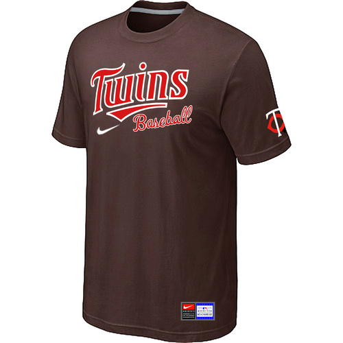 Minnesota Twins Nike Short Sleeve Practice T-Shirt Brown