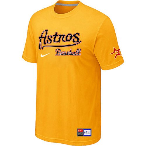 MLB Houston Astros Nike Short Sleeve Practice T-Shirt Yellow