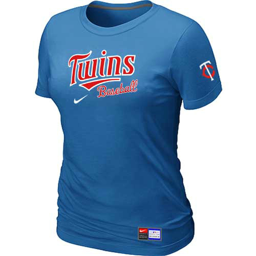 Minnesota Twins Nike Womens Short Sleeve Practice T Shirt L-blue