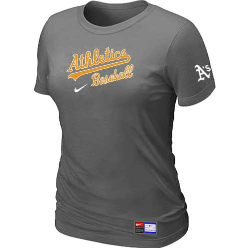 Oakland Athletics Nike Womens Short Sleeve Practice T-Shirt Grey