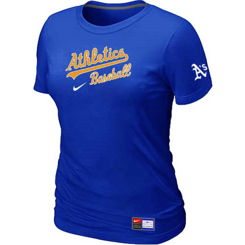Oakland Athletics Nike Womens Short Sleeve Practice T-Shirt Blue