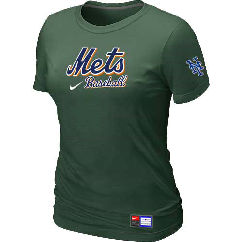 New York Mets Nike Womens Short Sleeve Practice T Shirt D-Green 
