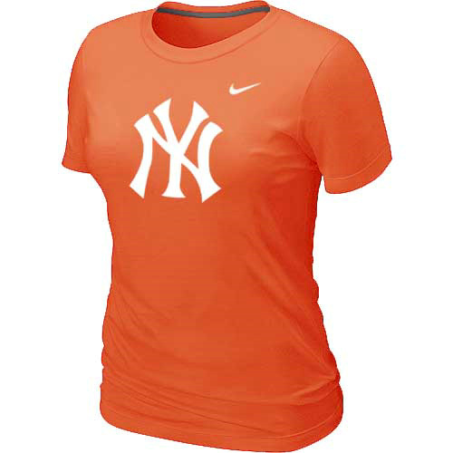 MLB New York Yankees Heathered Nike Womens Blended T Shirt Orange