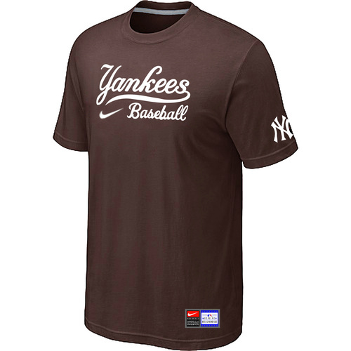 MLB New York Yankees Heathered Nike Blended T-Shirt Brown