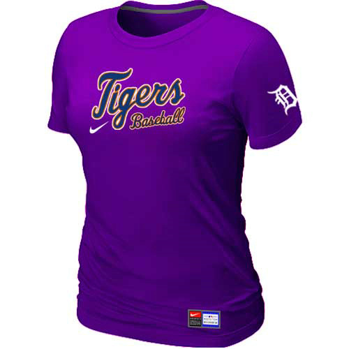 Detroit Tigers Nike Womens Short Sleeve Practice T Shirt Purple 