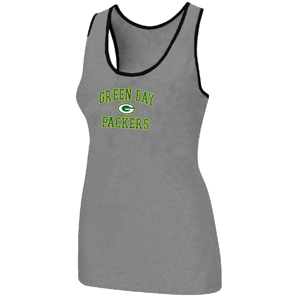 Nike Green Bay Packers Heart & Soul Tri-Blend Racerback stretch Tank Top L.grey