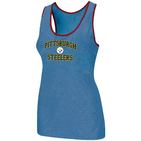 Nike Pittsburgh Steelers Heart & Soul Tri-Blend Racerback stretch Tank Top L.Blue