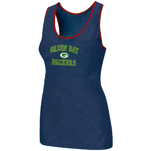 Nike Green Bay Packers Heart & Soul Tri-Blend Racerback stretch Tank Top Blue