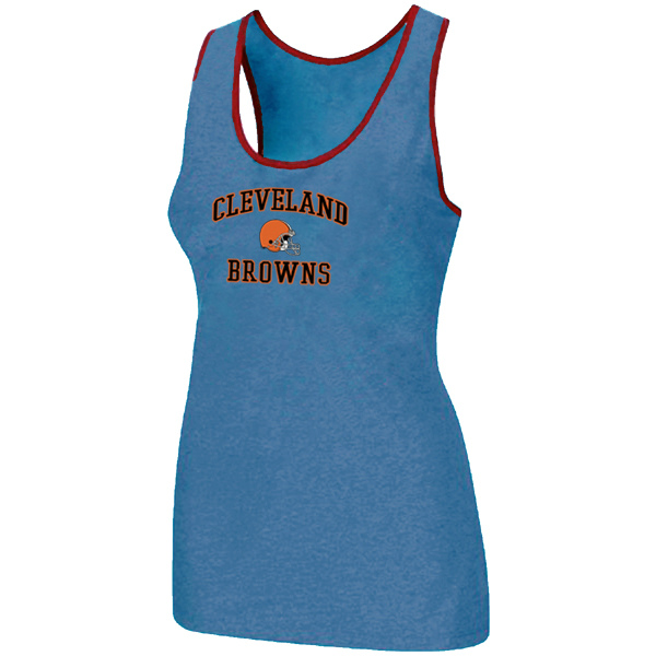 Nike Cleveland Browns Heart & Soul Tri-Blend Racerback stretch Tank Top L.Blue